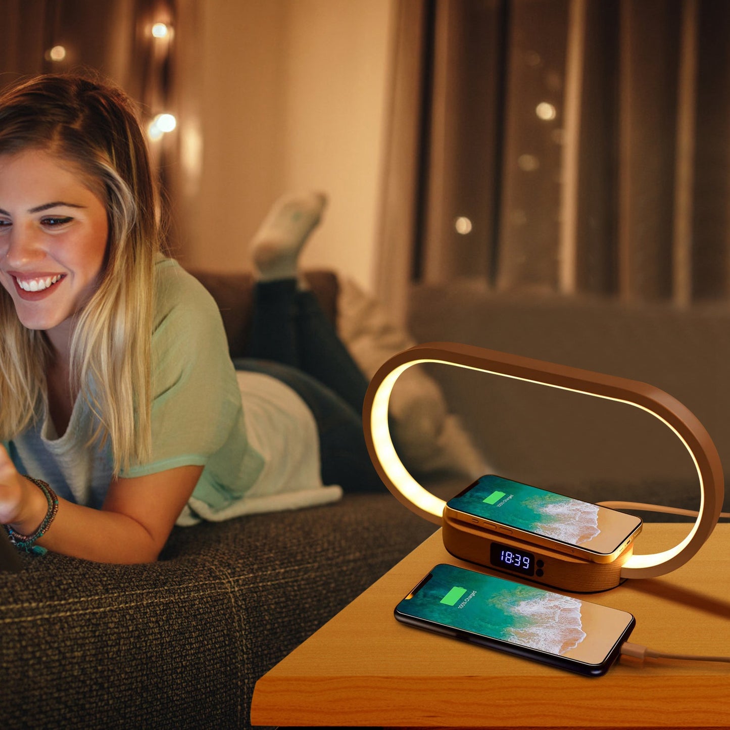 Smart Desk Lamp with Wireless Charging