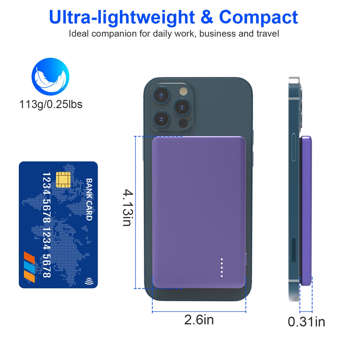 Magnetic Wireless Power Bank (5000mAh, PD20W)