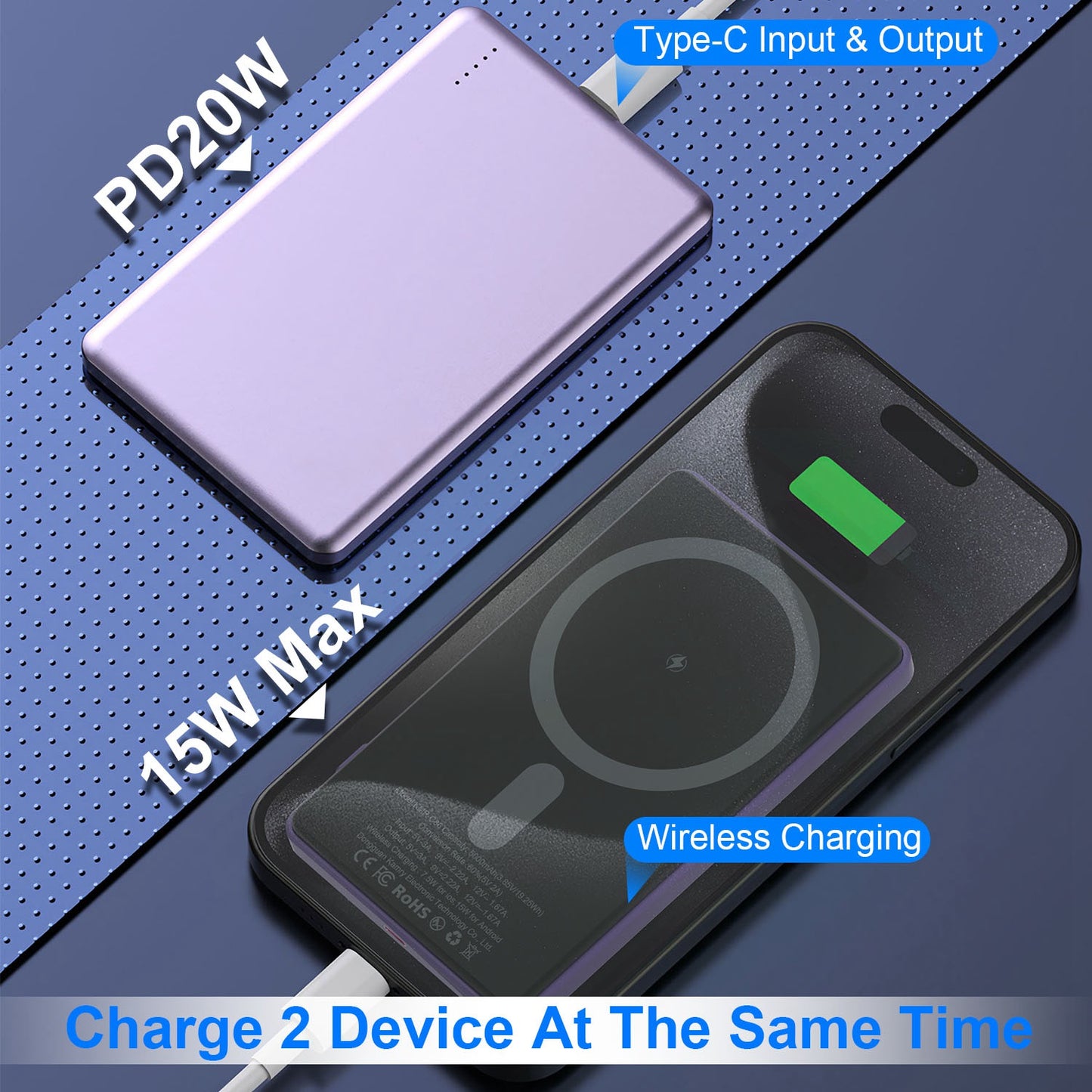 Magnetic Wireless Power Bank (5000mAh, PD20W)