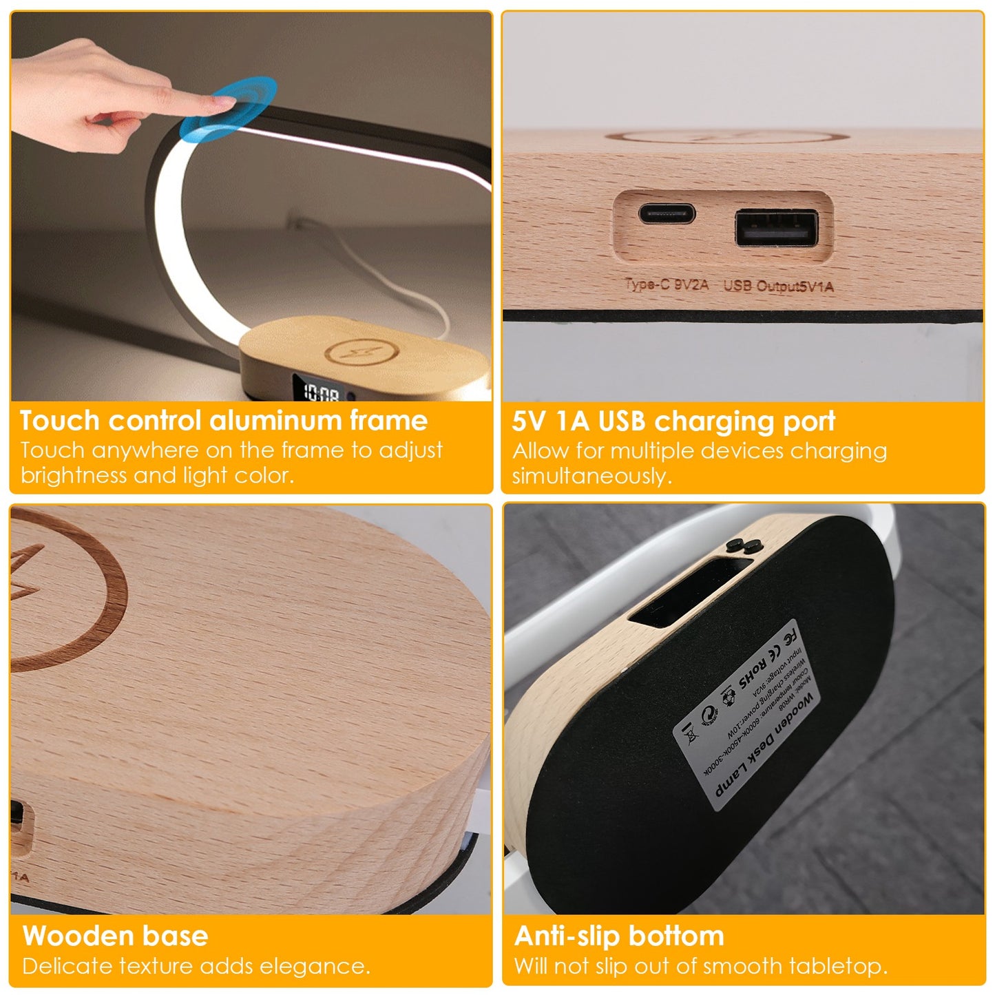 Smart Desk Lamp with Wireless Charging